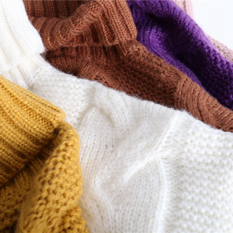 Autumn Winter loose twist short sweater women 2018 pullover long sleeves lazy wind thick wool coat sweaters pull pullovers | Женская