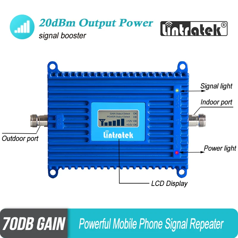 Усилитель сигнала сотового телефона Lintratek ALC 2G 900 МГц GSM Band 8 усилитель
