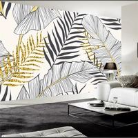 wellyu papel parede custom wallpaper modern minimalist tropical rain forest plant banana leaf garden mural background wall