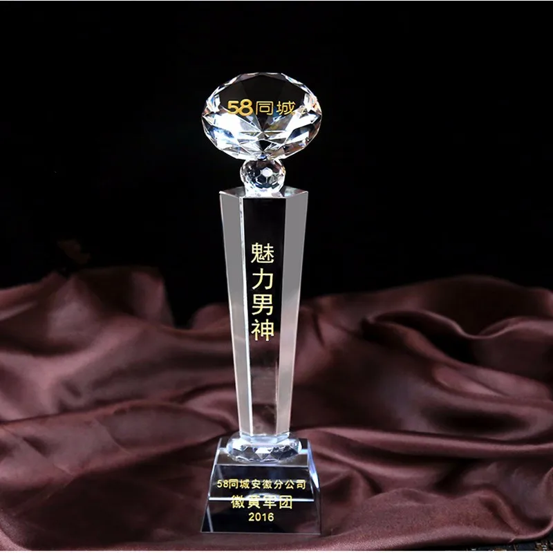 Персонализированные стеклянные медали для Honor призы с кристаллами и