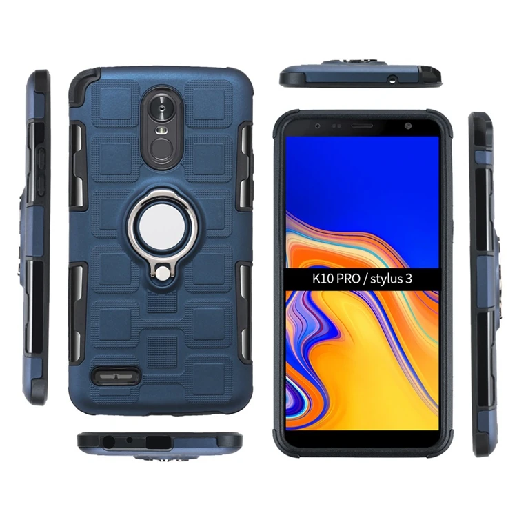 Двойной Слои Гибридный Броня для LG Stylus 3/Stylo 3/K10 Pro Чехол с палец кольцо автомобильный держатель Магнитный чехол для LG Stylus 3 Чехол