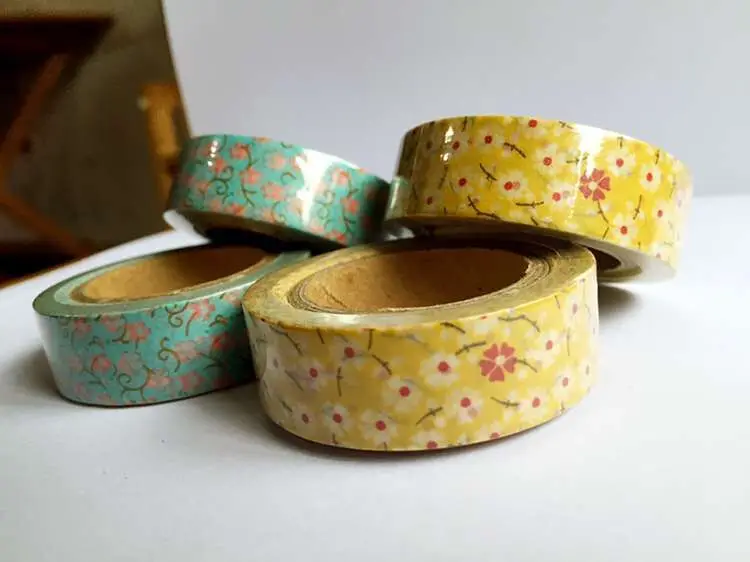 

Beautiful 15mm*10m high quality washi paper tape/blue little flower and yellow lilttle flower masking japan washi tape