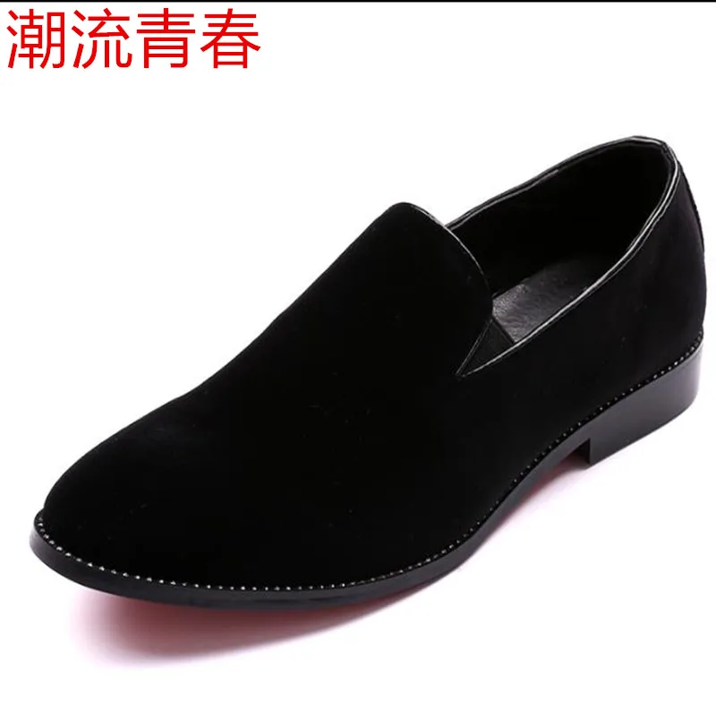 New 2020 Velvet Men Loafers Luxury Brand Shoes Slip on Pointed Toe Party Wedding Fashion Black Green Wine Red | Обувь