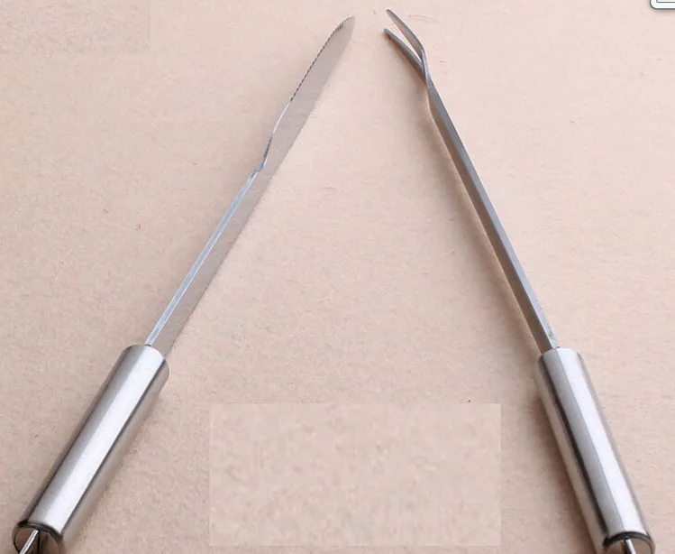 2 шт./лот нож для готовки и вилка из нержавеющей стали Удлинитель барбекю шпажки с