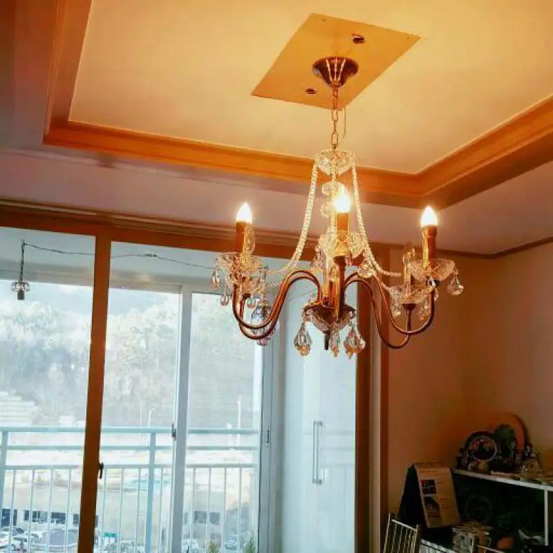 Arte Copper Hotel Lighting Rustic Ceiling Chandelier Lamp Vintage Crystal Retro Dining Room Chandeliers Led Candelabro | Лампы и