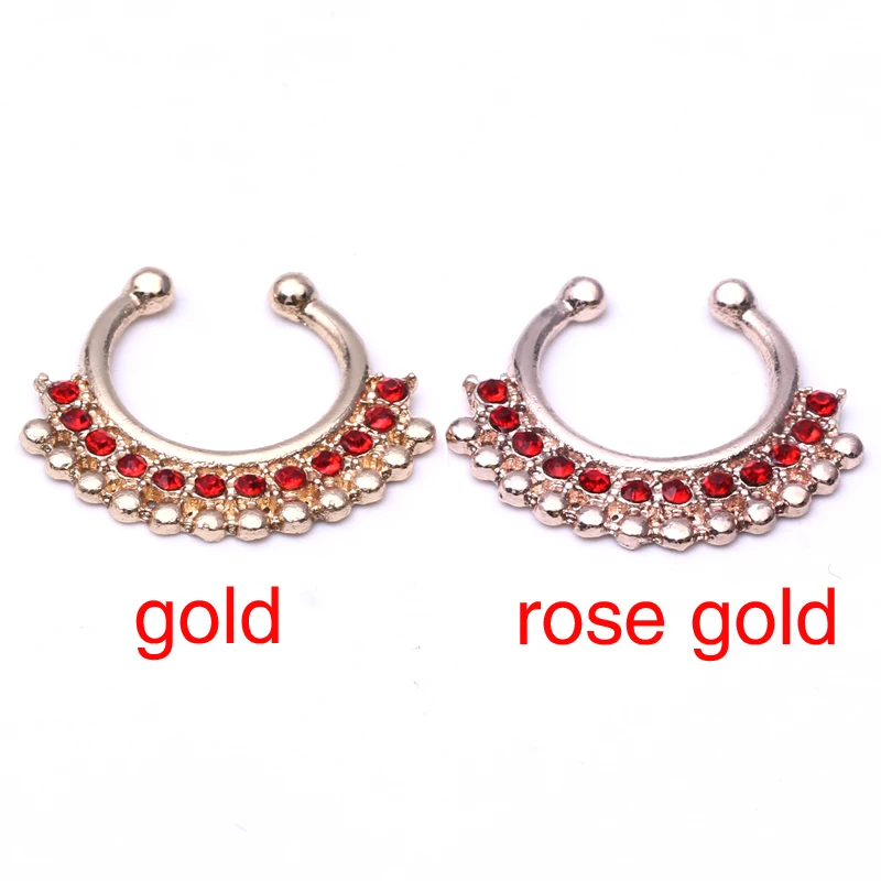 Модное кольцо для носа искусственная перегородка кликер не пирсинг зажим на тело