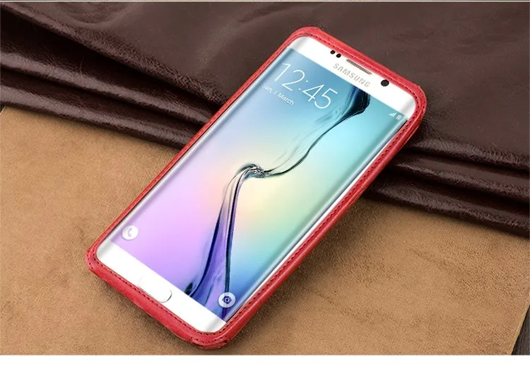 Уникальный дизайн QIALINO чехол для телефона из натуральной кожи для samsung Galaxy S6 edge дизайн с заклепками сзади защитный чехол для телефона 5,1 дюйма