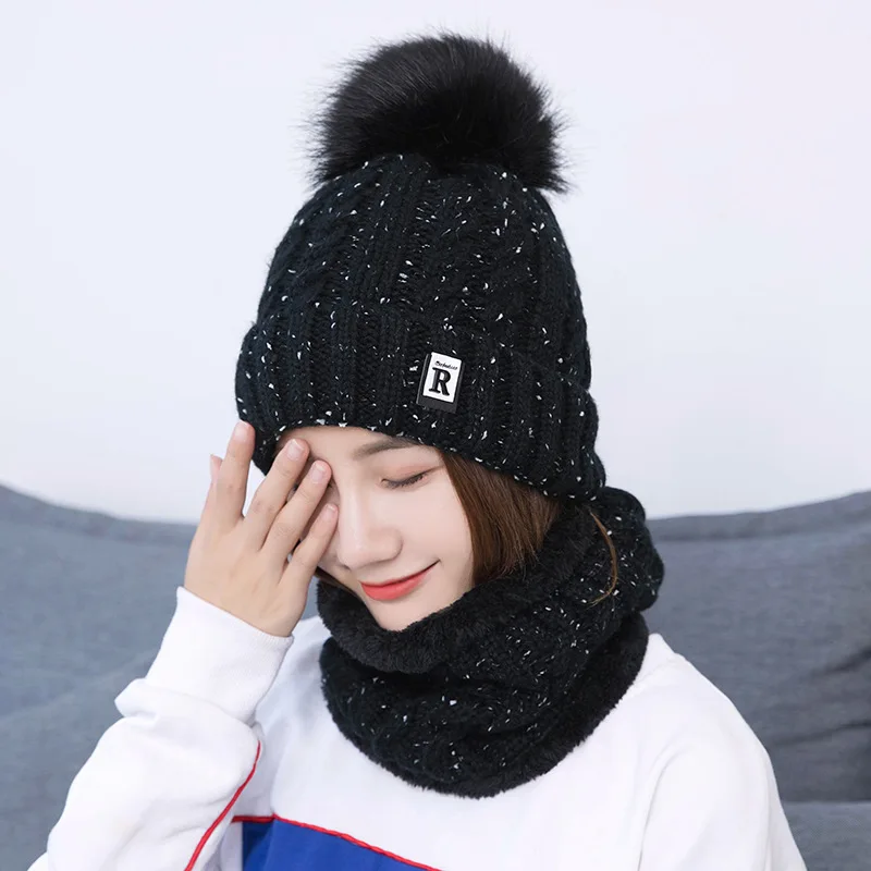 

Вязаные облегающие шапки 2019, зимние шапки, Женская Толстая теплая облегающая шапка, шапка, женская вязаная шапка с надписью, облегающая шапк...