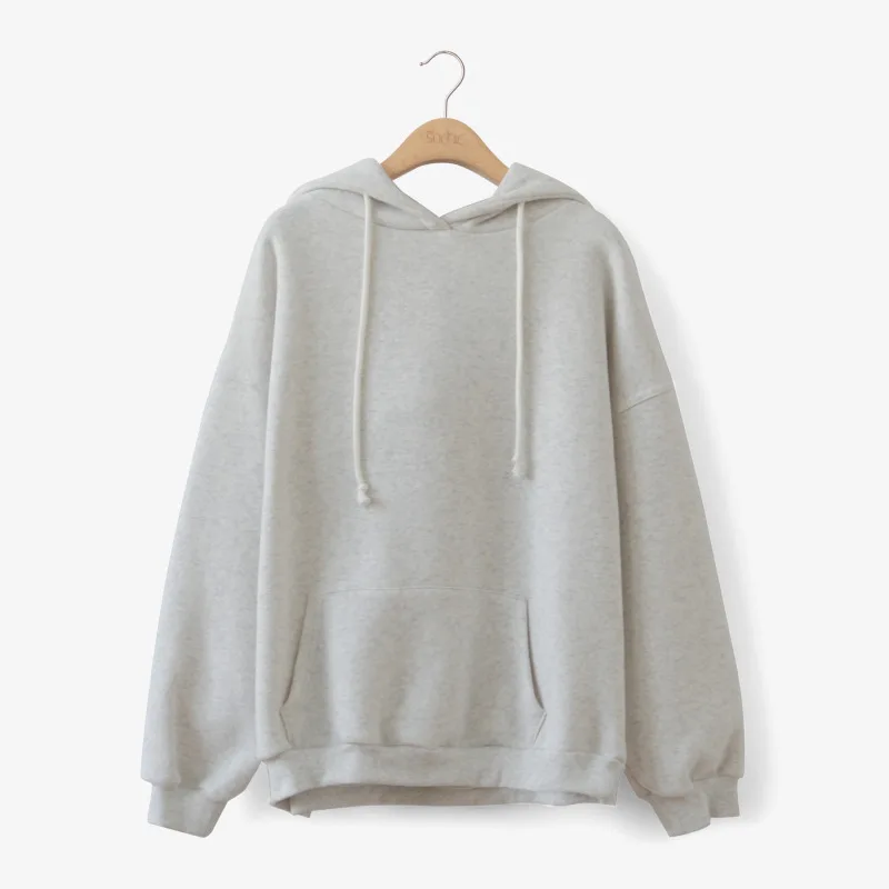 Базовые толстовки оверсайз зимняя теплая толстовка с капюшоном на шнурке ворсом