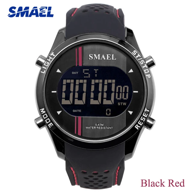 Black Red Watch SMAEL мужские часы Элитные кварцевые спортивные военные водонепроницаемые часы мужские s Relogio Masculino модные уличные повседневные мужские наручные часы - Цвет: Black Red Watch