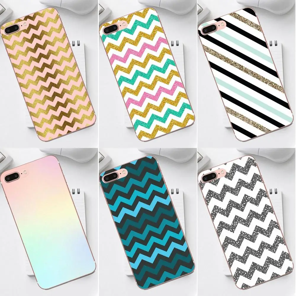 Qdowpz Золотые волны X черный шеврон бирюзовый вырез для iPhone XS Max XR 4 4S 5 5C SE 6 6S 7 8 Plus Galaxy
