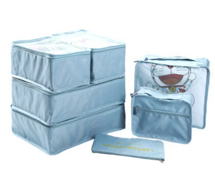 sky blue Июля песня 7 шт./компл. Дорожная сумка полиэстер с высокой пропускной способностью модное пальто хорошего качества для Одежды Органайзер - Цвет: sky blue