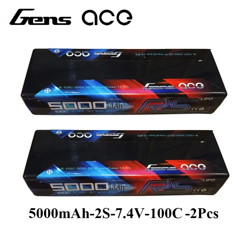 

Gens ace Lipo Battery 7.4V 5000mAh 100C-200C Lipo 2S Batteries Pack Deans Plug for HPI Vaterra Ofna Kyosho RC Car