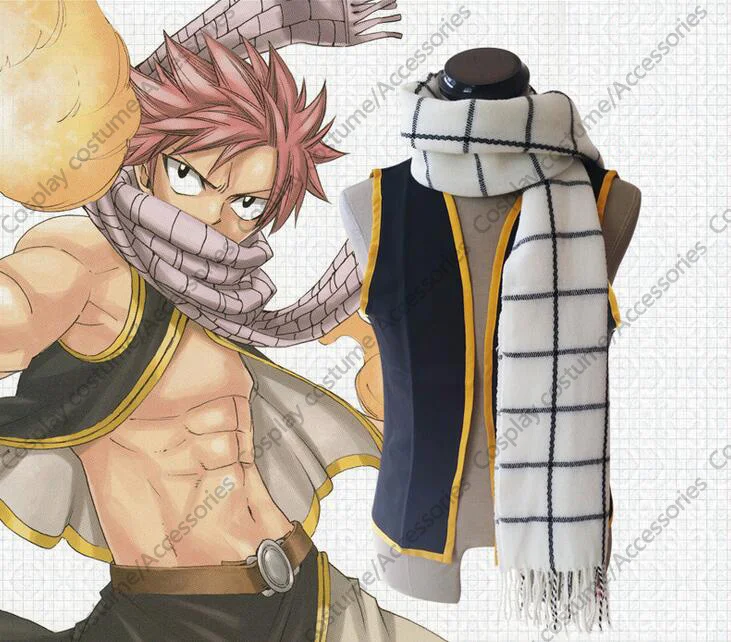 Шарф 2017 Athemis FAIRY TAIL Natsu Dragneel примерно 160 см длиной из двойной ткани высокого качества без выпадения нитей.