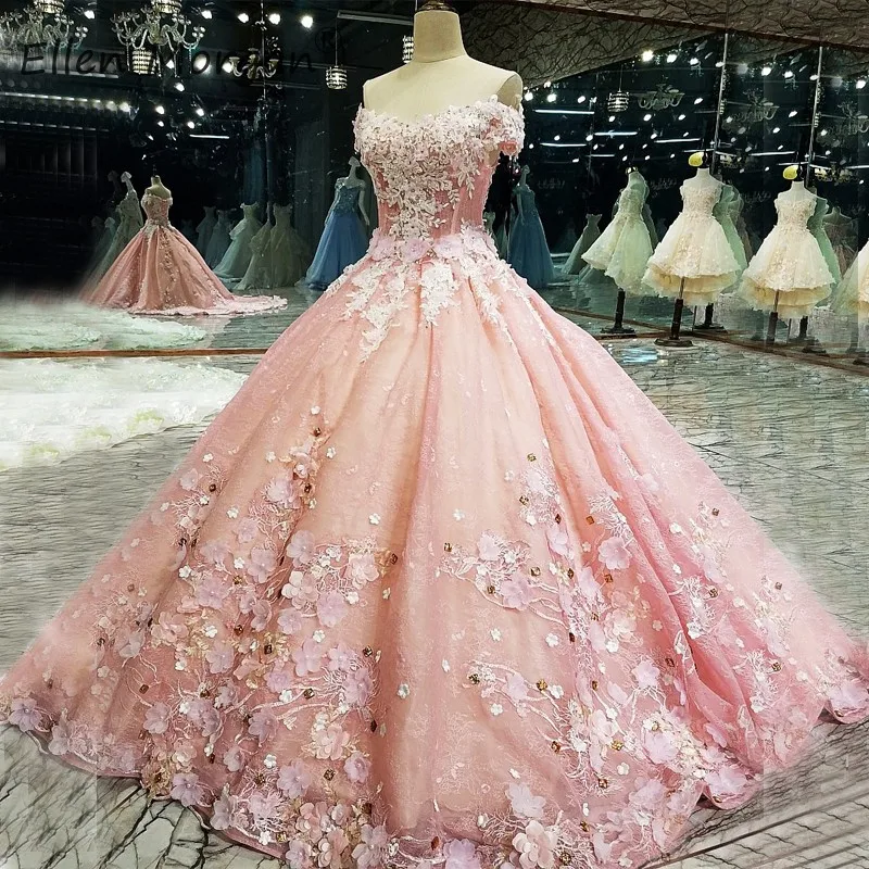 Vestidos De Novia розовые кружевные Сад Свадебные платья бальное платье сексуальное с