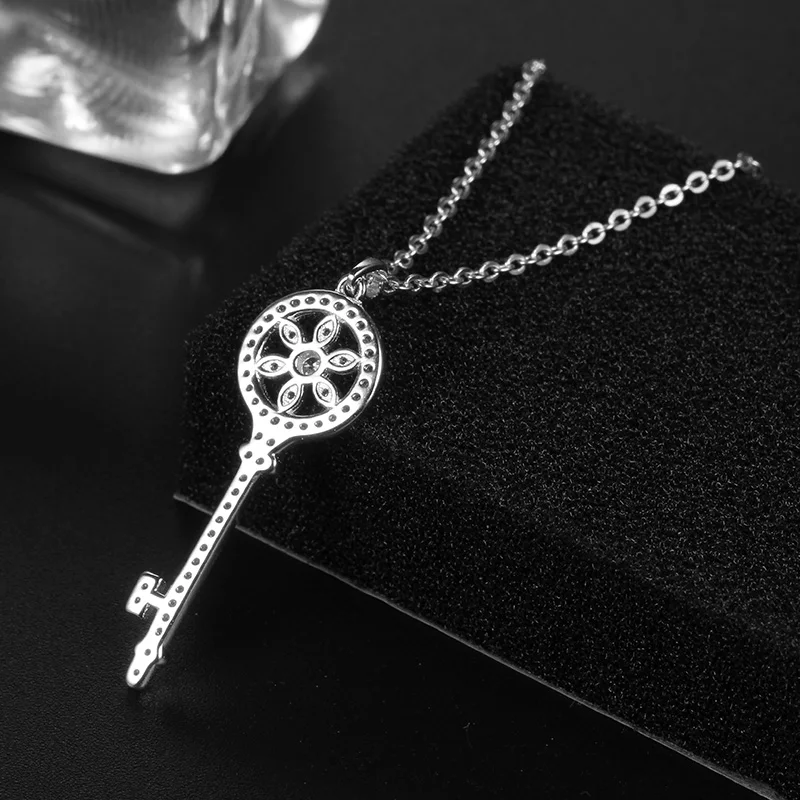 Женское длинное колье из серебра 925 пробы с цирконом | Украшения и аксессуары