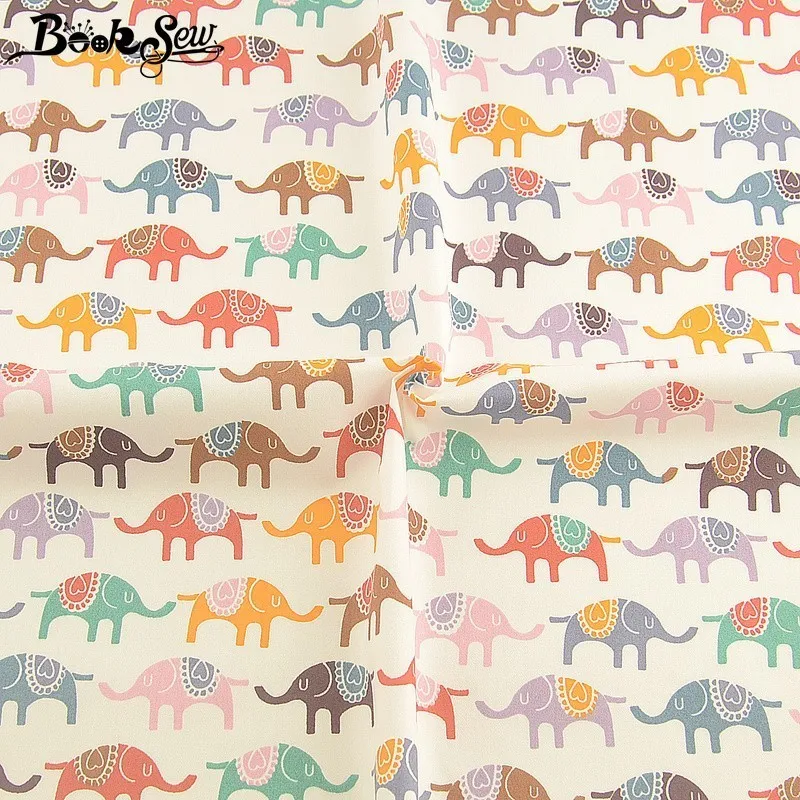 Booksew Telas рисунок слона хлопчатобумажной ткани метр ткань Африканская ткань платье своими руками простыни лоскутные одеяла для маленьких детей