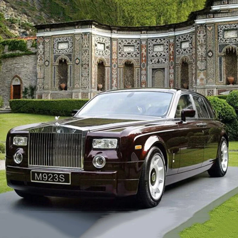 2 цвета, 1:24, 20,5 см, Rolls-Royce Phantom, со звуком и светильник, откатная модель, литая под давлением, мини-игрушки, коллекционные подарки для детей