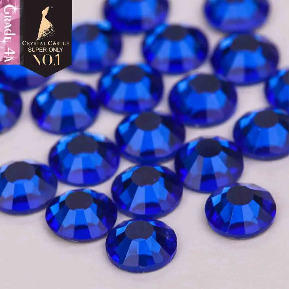 Кристаллический замок 4A Φ Sapphire non hot fix Crystal no glue hotfix strass Стразы для ногтей A|flatback
