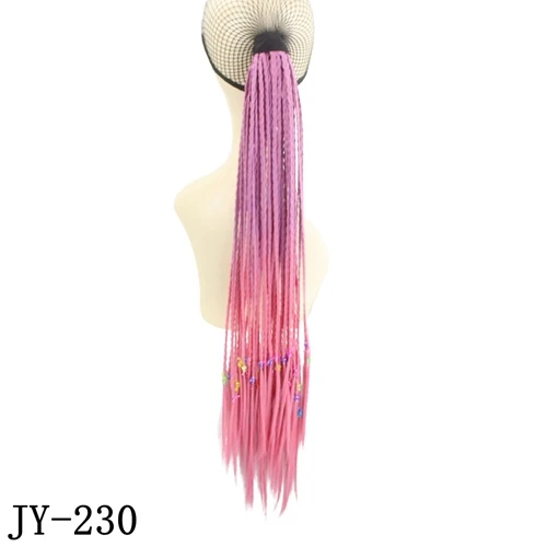 JOY& BEAUTY, разноцветные косички, накладные волосы, 29 цветов, 24 дюйма, розовый, синий, зеленый, синтетические волосы на заколках, конский хвост, шиньоны - Цвет: JY-230