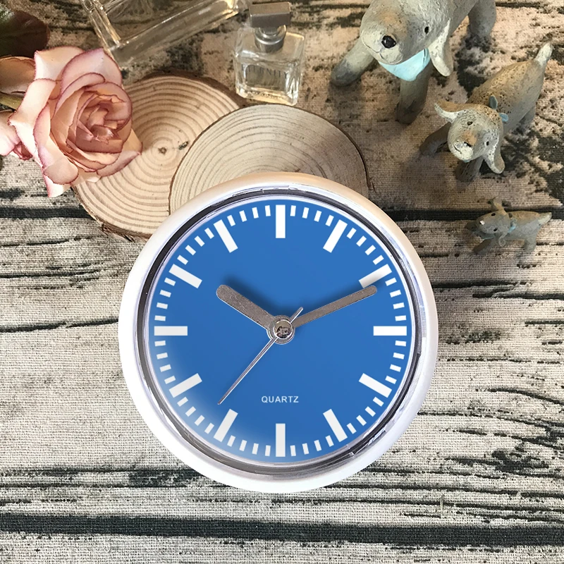 Синие калибровки водонепроницаемые часы душ Настенные мини-часы ванная комната