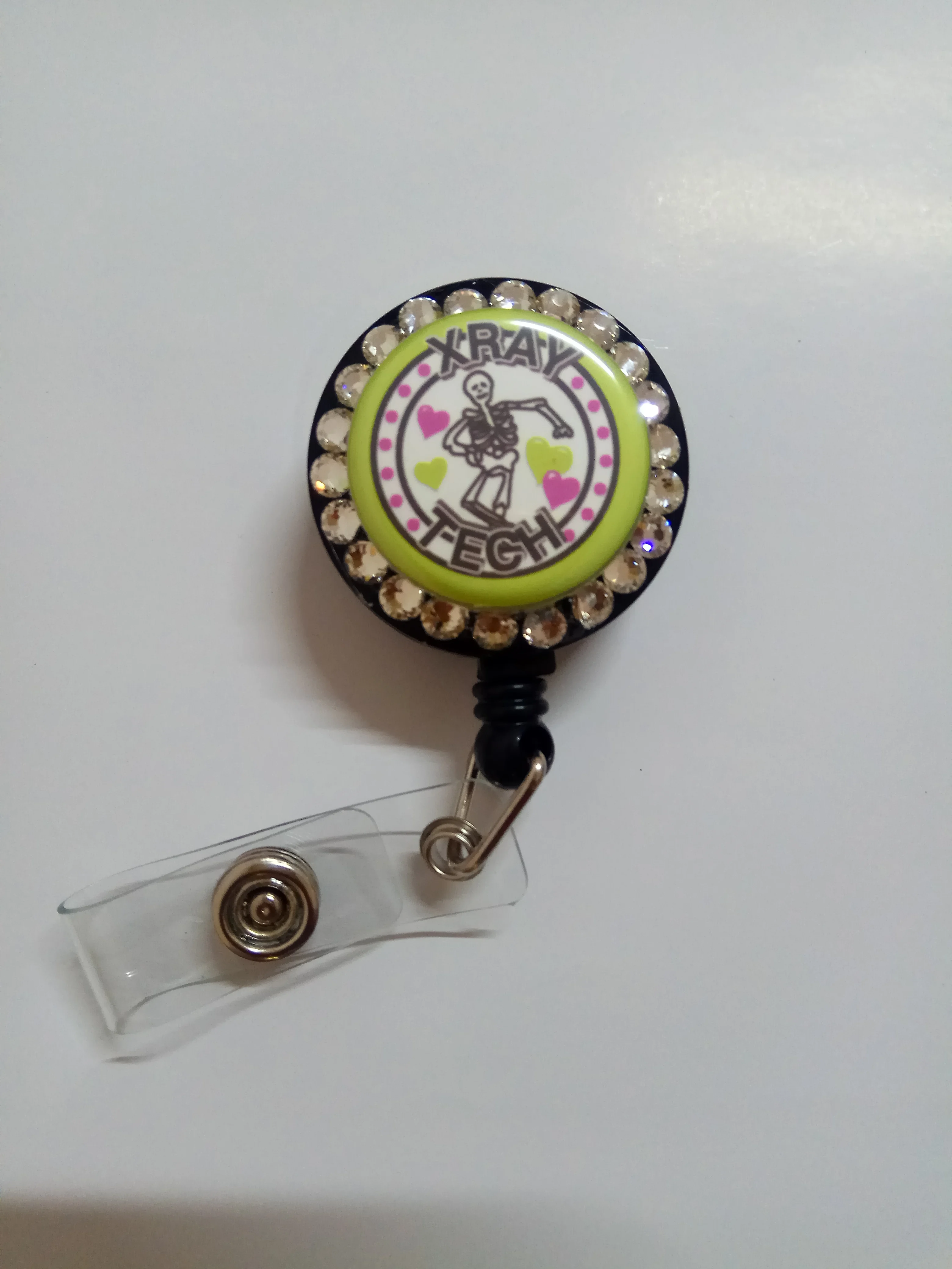 Xray Tech/выдвижной Swarovsk Rhinestone ID бейдж держатель катушки подарок 10 шт./лот|Бейджи и