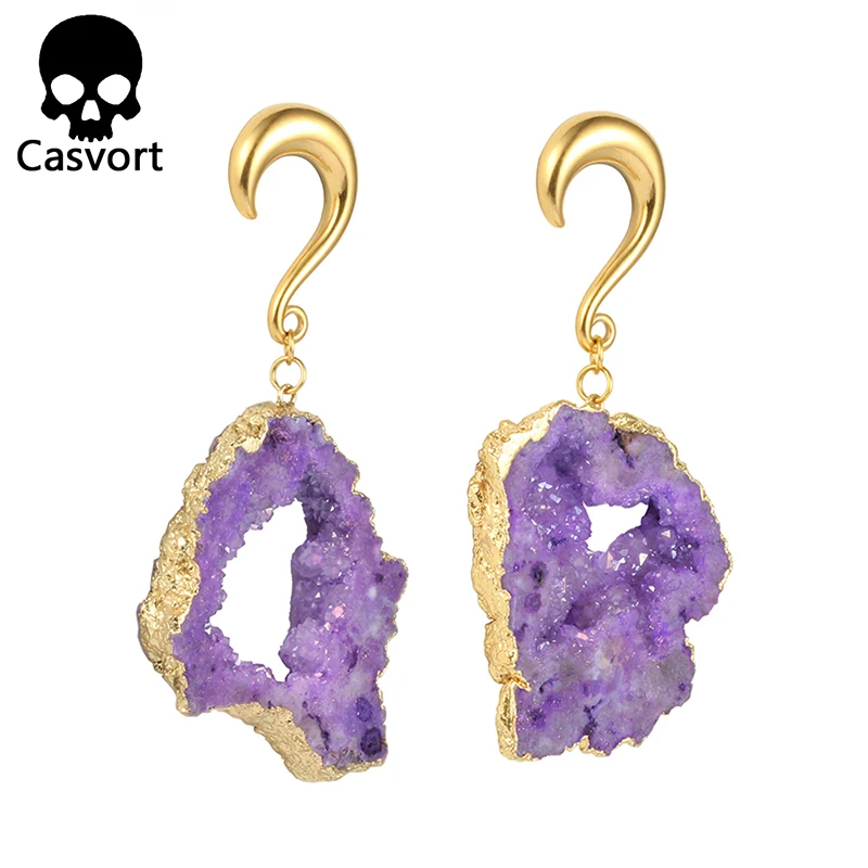 Casvort 2 шт. Новое поступление затычки для ушей из драгоценных камней Висячие