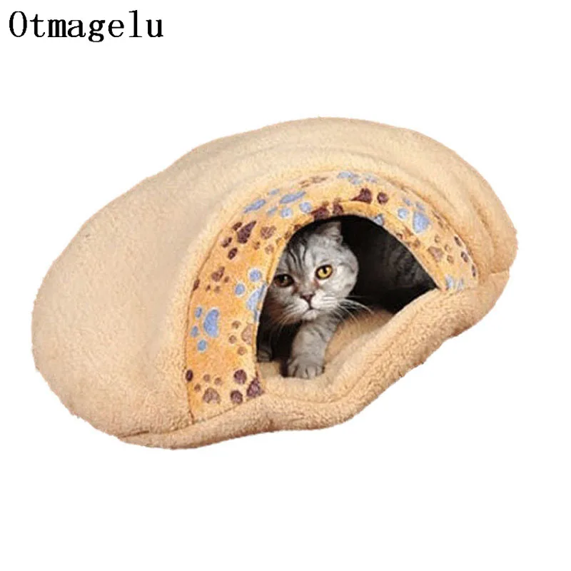 New Pet Products Winter Warm Soft Plush Cat House Pet Mats Sleeping Bag Cute Hamburger Puppy Cushion Cat Bed Dog Kennel pet Bed