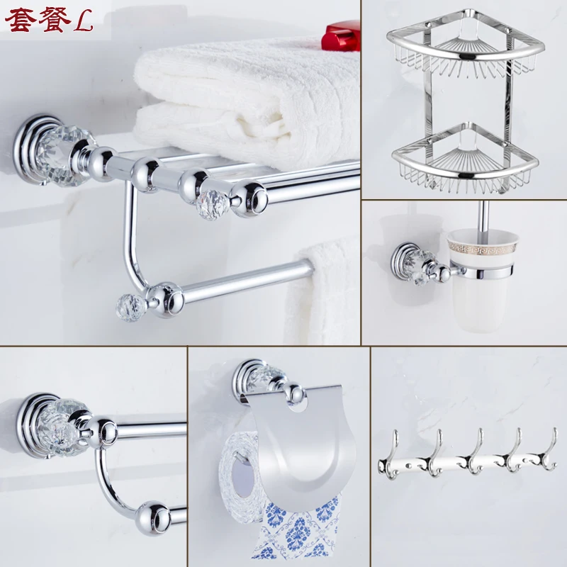 Европейский стиль ванная подвесное металлическое изделие Костюм Кристалл и