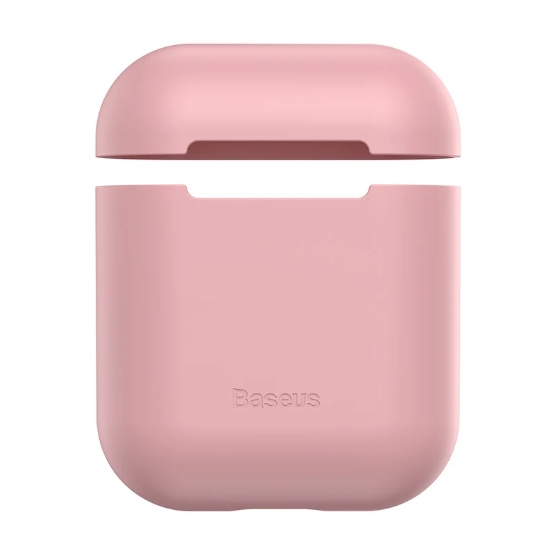 Мягкий силиконовый чехол Baseus для Airpods 1 2, защитный чехол для Airpods, беспроводной Bluetooth футляр для наушников для Apple, чехол - Цвет: Розовый