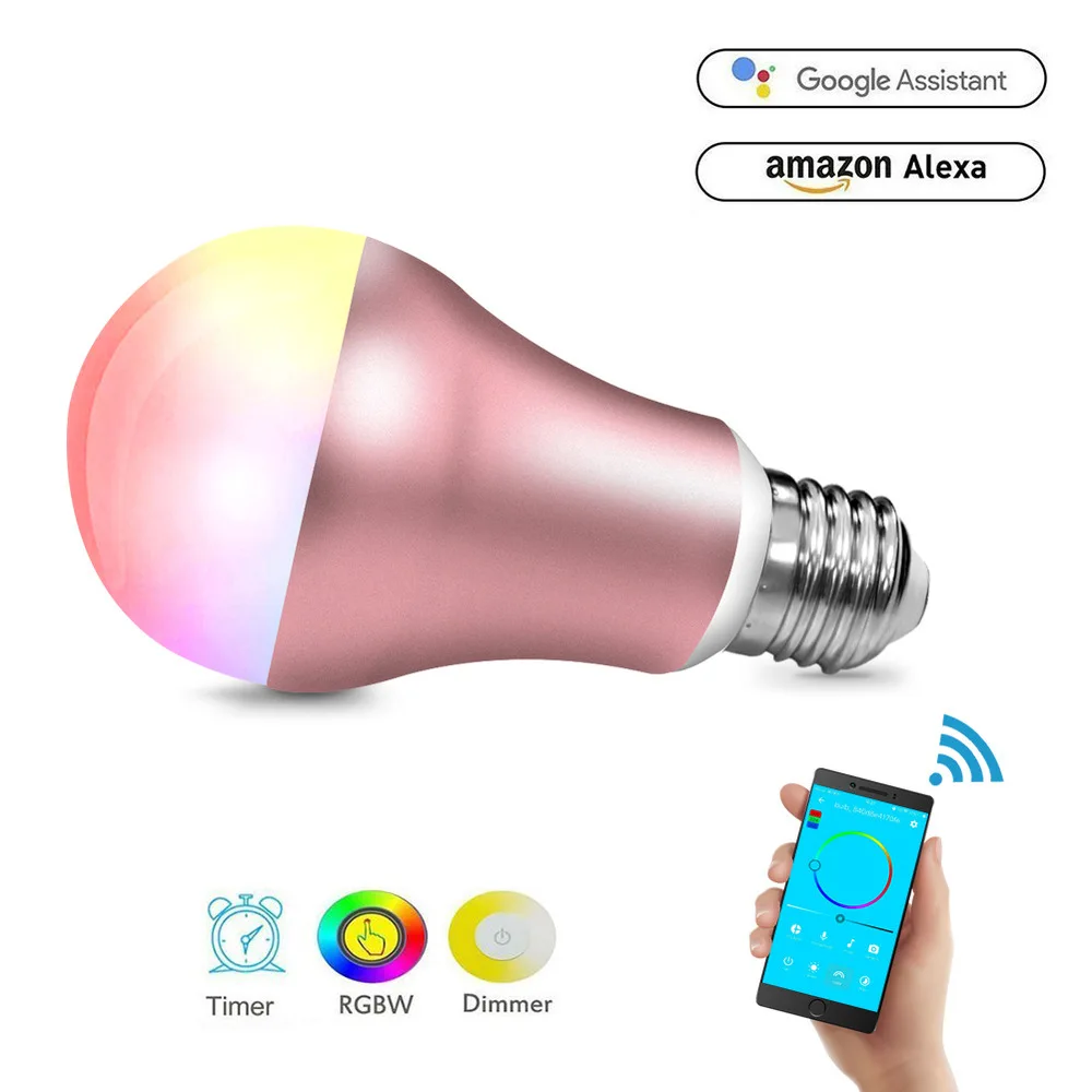 Фото Wifi-патрон умный свет лампы E27 теплый белый RGB динамический стример светодиодный с Wifi-патрон умный свет лампы E27 теплый белый RGB динамический стример светодиодный с