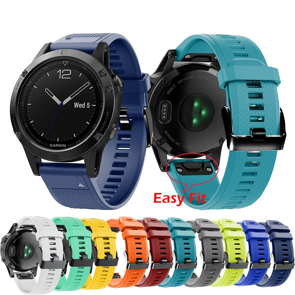 22 мм быстроразъемный силиконовый ремешок для часов Garmin Fenix 5/5 Plus на запястье легко