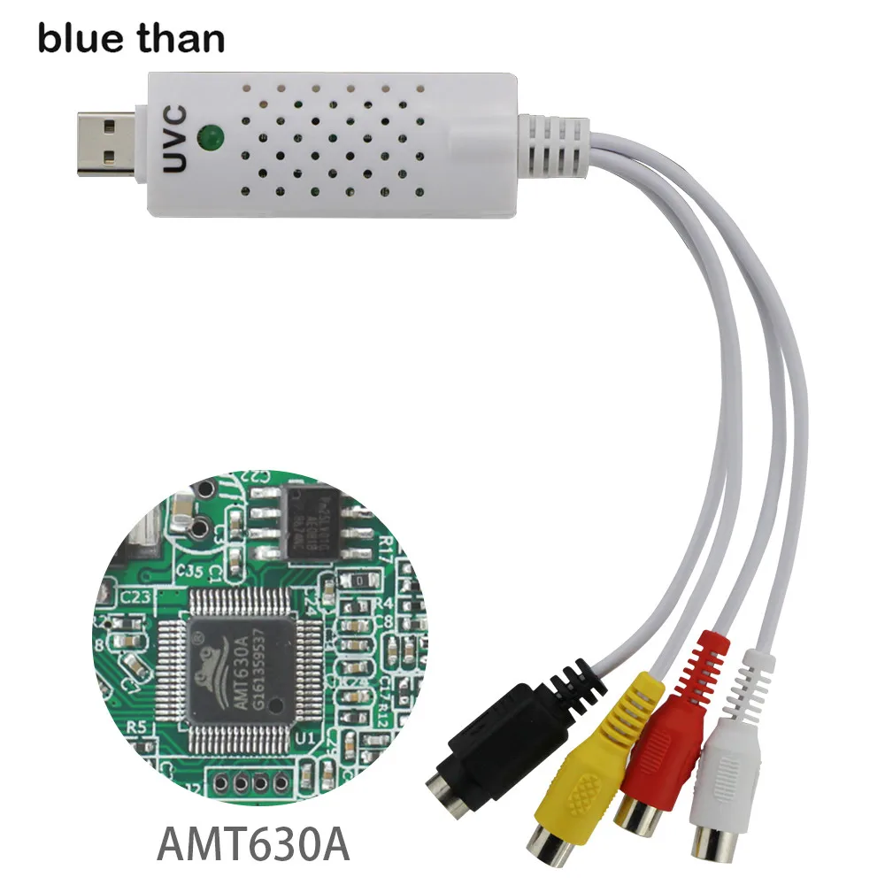 Синий Чем Для ПК/Ноутбука USB 2.0 Плата Видеоввода ТВ-Тюнер VCR DVD AV Аудио Разъем