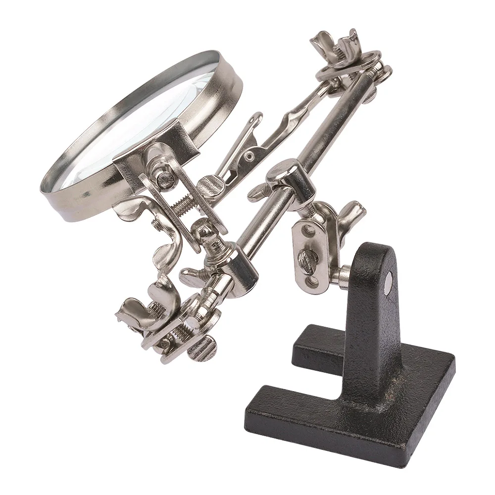 Desktop Magnifier Three Hands Auxiliary Clip Electric Iron Soldering for Jewelry Antiques Welding Circuit Board Stand | Инструменты