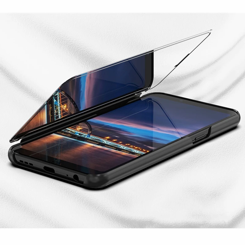 Зеркальный прозрачный умный чехол для Samsung Galaxy J3 J5 J7 Pro Prime On5 On7 2016 2017 откидной