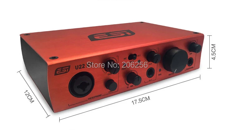 ESI U22XT USB аудио Интерфейс Портативный звуковая карта Профессиональный 24 бит/96 кГц