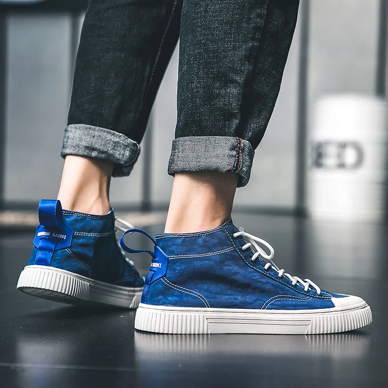2019 Hot Men Shoes Fashion Denim High Tops Sneakers Autumn Footwear For Man New Casual | Обувь