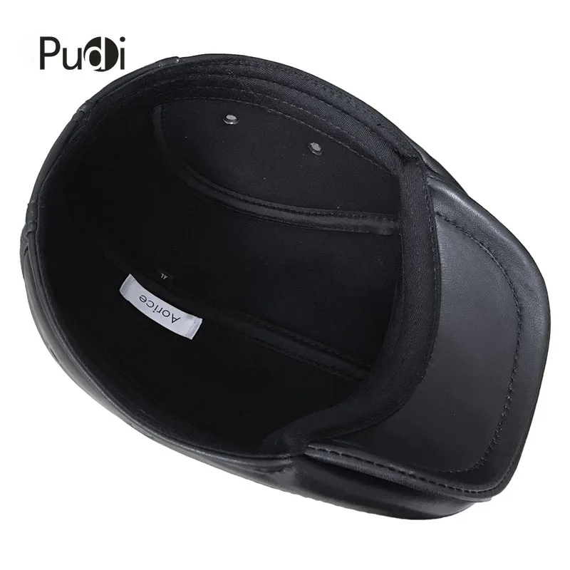 HL041-P genuine leather baseball cap hat  men's winter warm brand 2020 new sheep leather newsboy beret belt caps hats