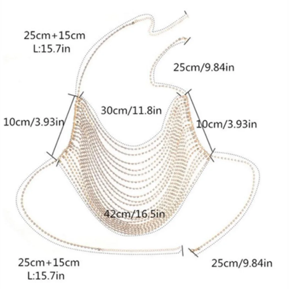 StoneFans пикантные Многослойные стразы бюстгальтер для тела ювелирные изделия