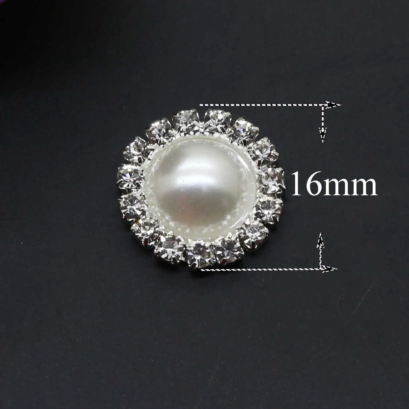 No.3 16mm Лидер продаж, 10 шт., без царапин, белый жемчуг, стразы, пуговицы, плоские с оборота, пригласительные украшения, цветы, центр, товары для рукоделия на выбор - Цвет: No.3 16mm