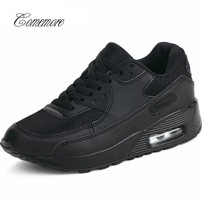 all black Comemore летние корзины Femme кроссовки Женская спортивная обувь женская спортивная обувь для бега Мужская обувь теннисные Женские Дышащие - Цвет: all black