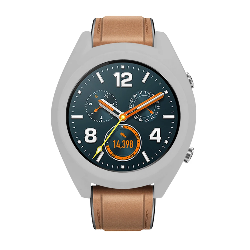 Чехол для часов HUAWEI Watch GT/GT Active, Цветной силиконовый чехол, Мягкий бампер из ТПУ, защитный чехол, закаленное стекло, пленка