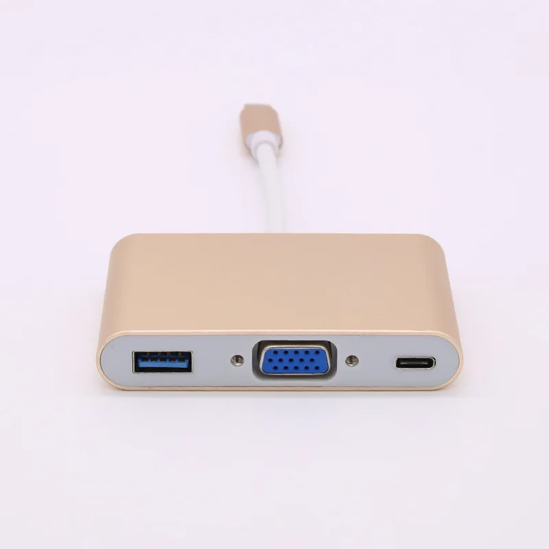 LYBALL USB C 3.0 Type-C к VGA 3 1 Type PD Hub Женский адаптер для нового Macbook 12 дюймов Chromebook Pixel Lumia 950XL