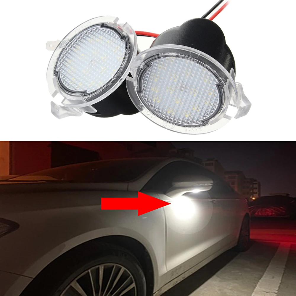 2 шт. светодиодный автомобиля под зеркало лужи светильник 12V для Ford Edge Explorer Mondeo F-150