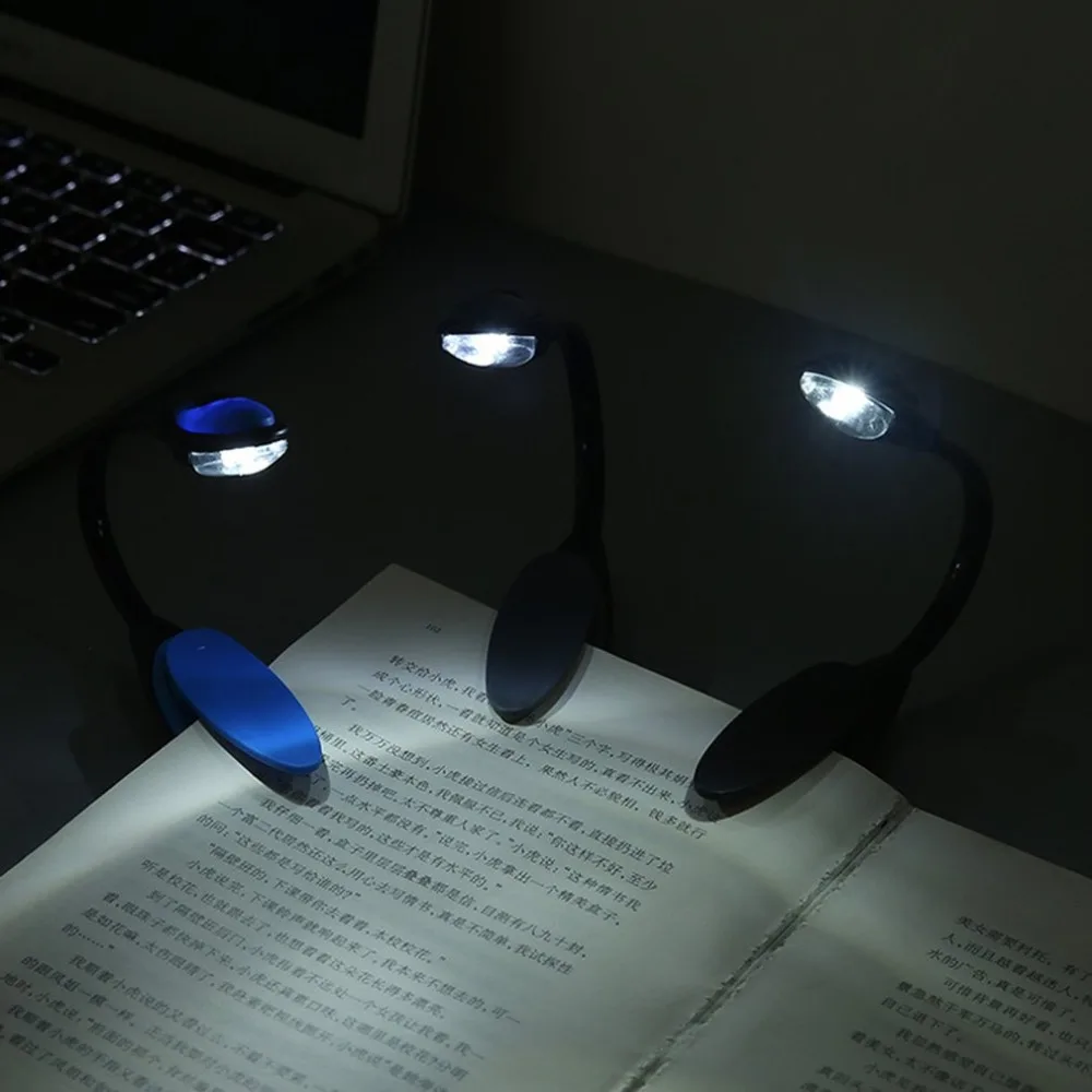 

Светодиодная лампа для чтения, бесступенсветильник Ая яркость, микро-USB, перезаряжаемая лампа на клипсе с гибкой гусиной шеей