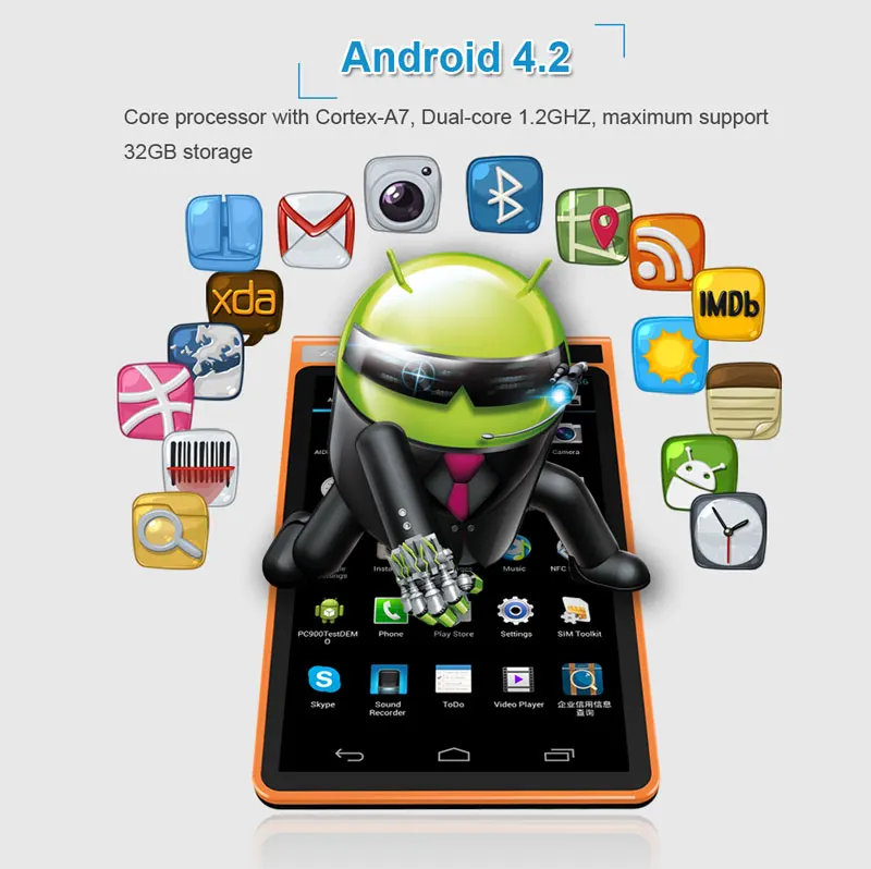 PDA беспроводной прочный сборщик данных Android 1D 2D сканер штрих кода с Wifi GPRS|barcode scanner