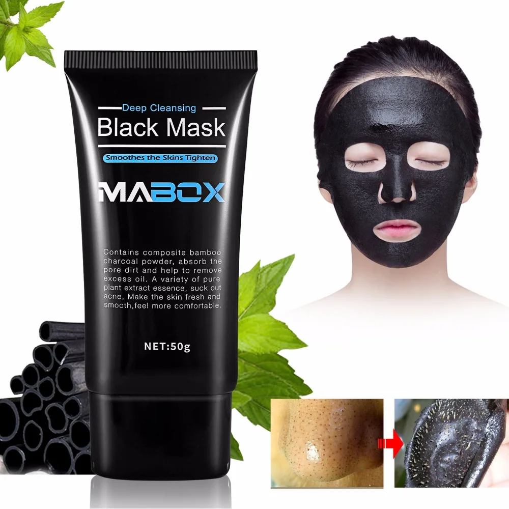 Маска Mabox для удаления черных точек Бамбуковая угольная черная маска глубокого