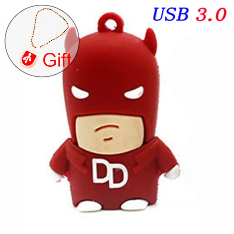 T6 JASTER USB 3,0 мультяшный Супермен Spiderman Бэтмен Капитан Америка силиконовый USB флеш-накопитель 64GB 4GB16GB 32GB USB - Цвет: T6