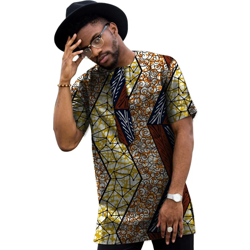 Летняя Дашики мужские платья африканская одежда модный принт короткий рукав