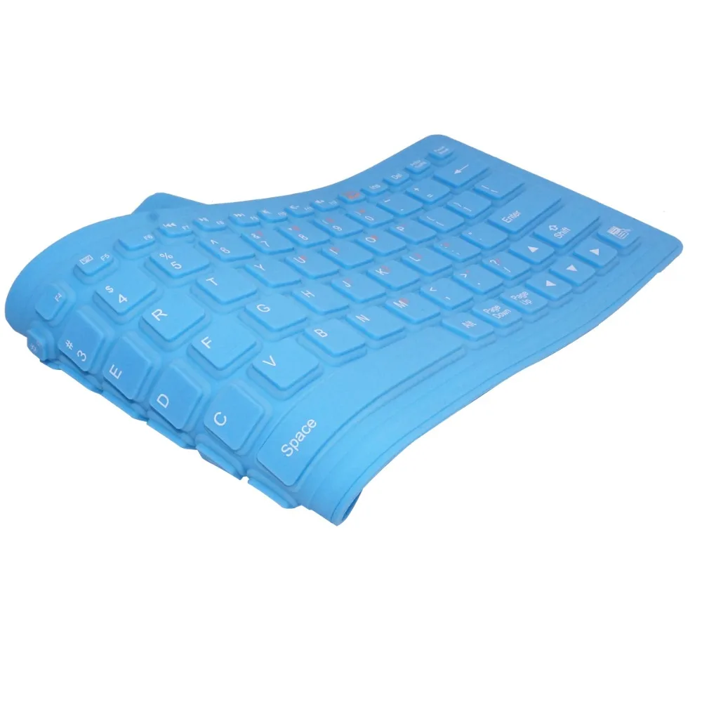 Без ввода Шум Гибкая силиконовая Bluetooth клавиатура Беспроводной клавиатура|keyboard